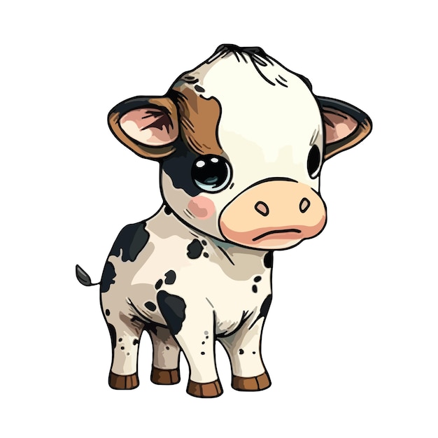 Cute calf cartoon style