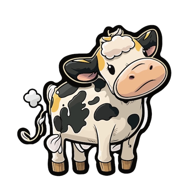 Cute calf cartoon style