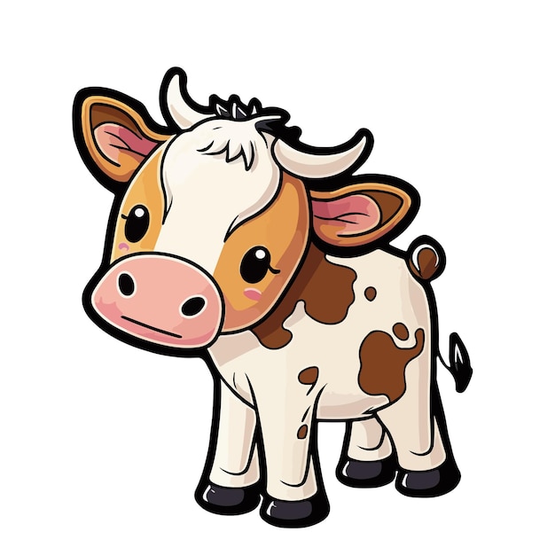 Cute calf cartoon style