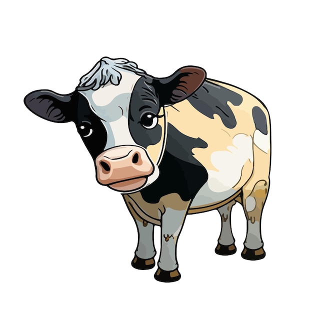 Cute calf cartoon style