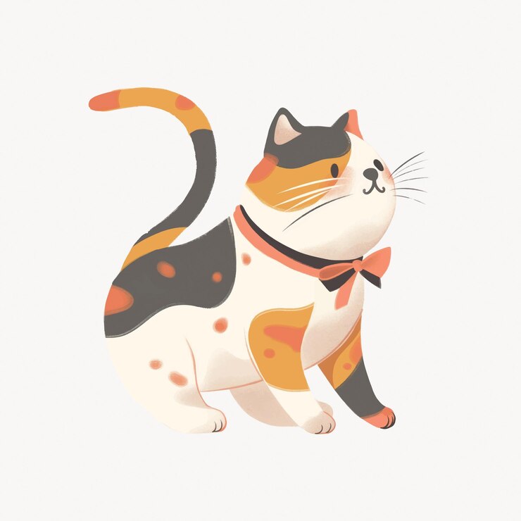 Vector 귀여운 칼리코 고양이 일러스트레이션