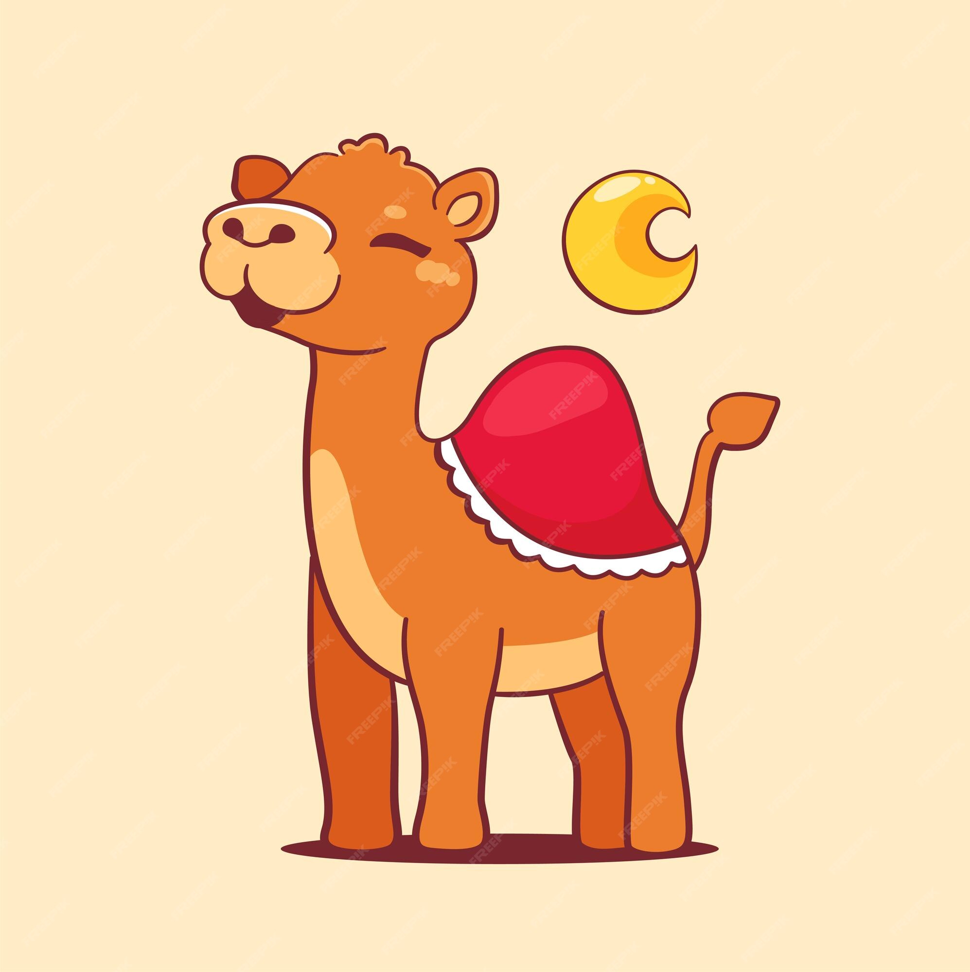 Premium Vector | Cute camel animal mascot icon cartoon illustration