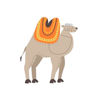 Simpatico cammello in stile scandinavo. illustrazione vettoriale di disegno a mano.