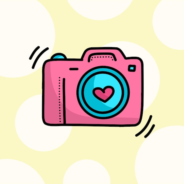 Vector cute camera cartoon vector illustration