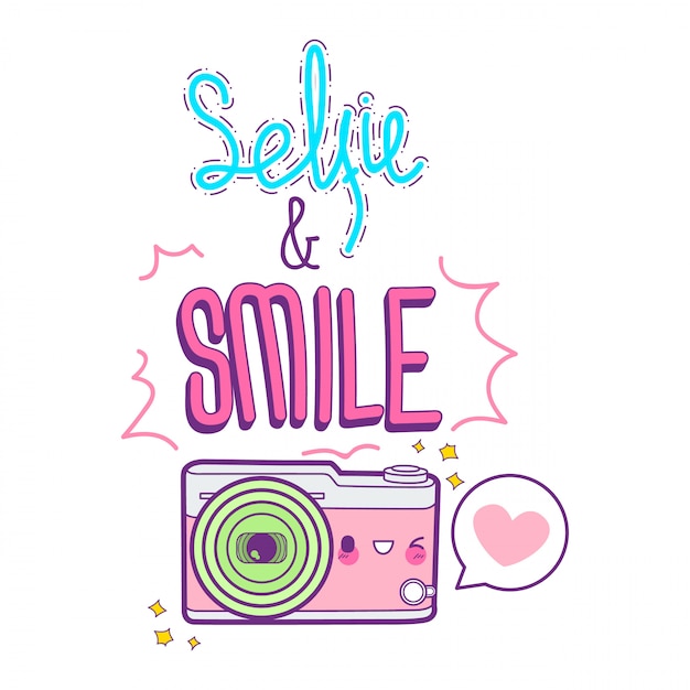 Cute camera sticker emoticon