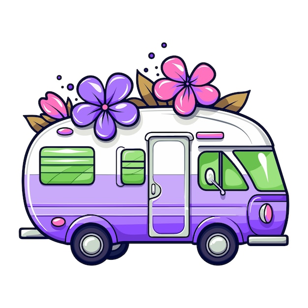 Vector cute camper