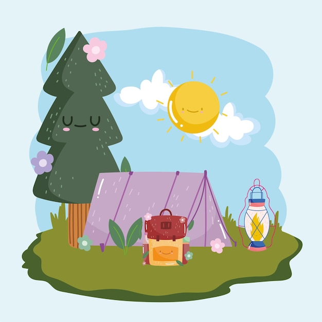 Cute camping adventure