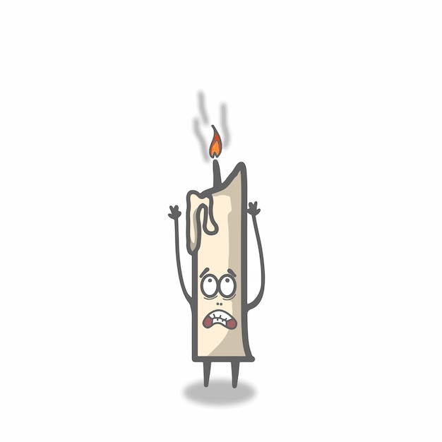 Cute candle character design vector template illustration