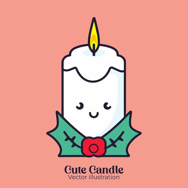 Cute Candle for Christmas A Vector Artwork