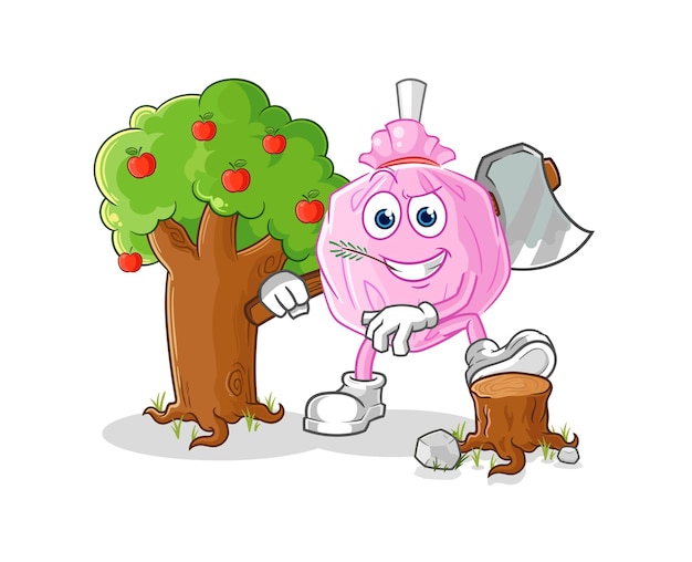 Vector cute candy carpenter illustration character vector