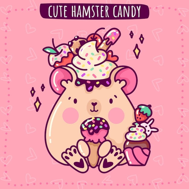 Vector cute candy hamster