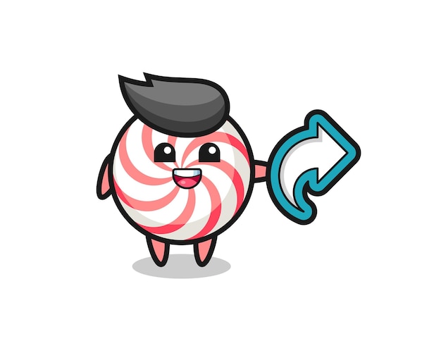 Cute candy hold social media share symbol , cute style design for t shirt, sticker, logo element