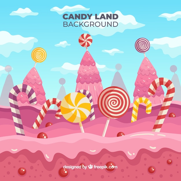 Vector cute candy landscape