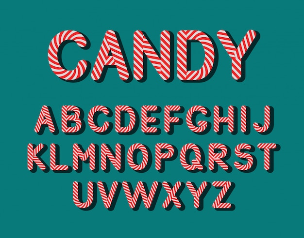 Cute candy lollipop alphabet