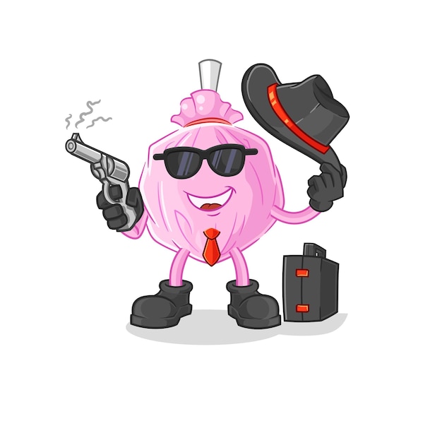 Vector cute candy mafia with gun character cartoon mascot vector