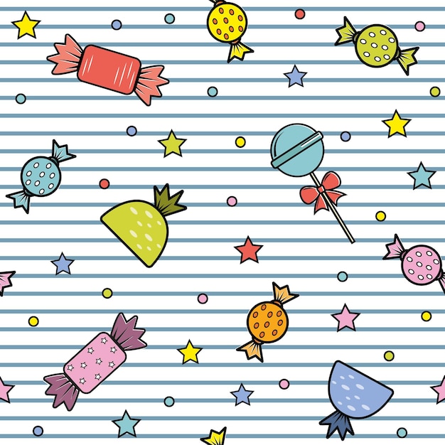 Vector cute candy pattern ideal for fabrics textiles wallpaper vector illustration