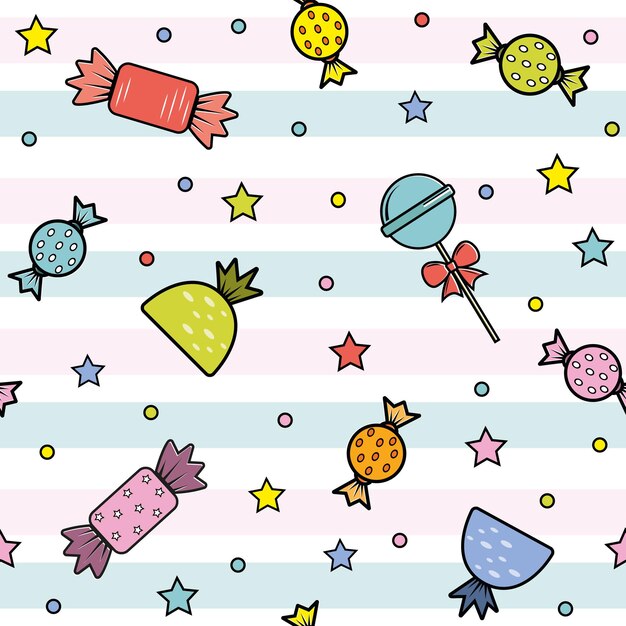 Cute candy pattern ideal for fabrics textiles wallpaper vector illustration