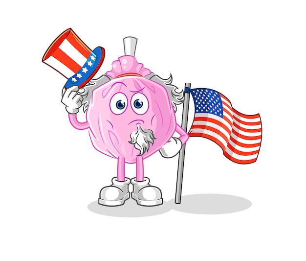 Cute candy uncle sam character cartoon mascot vector