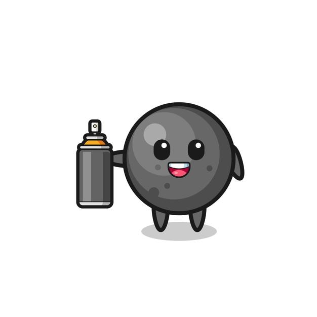 The cute cannon ball as a graffiti bomber