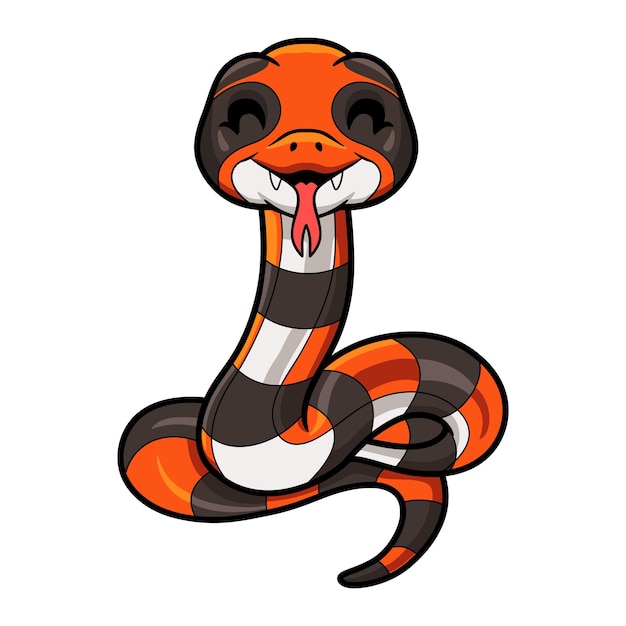 Cute cape coral snake cartoon