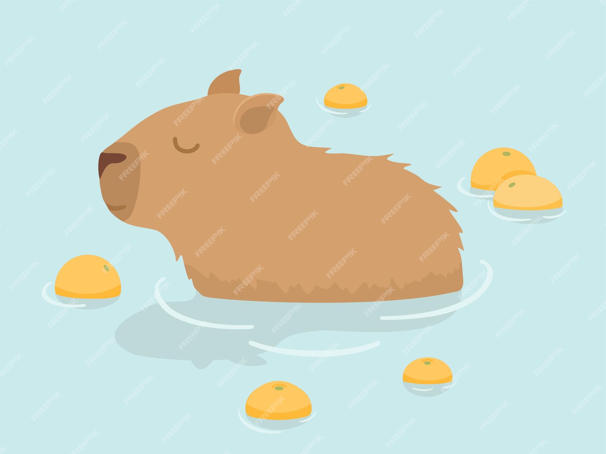 Cute Cartoon Cat In Japanese Onsen - Arte vetorial de stock e mais imagens  de Capivara - Capivara, Nadar, Animal - iStock