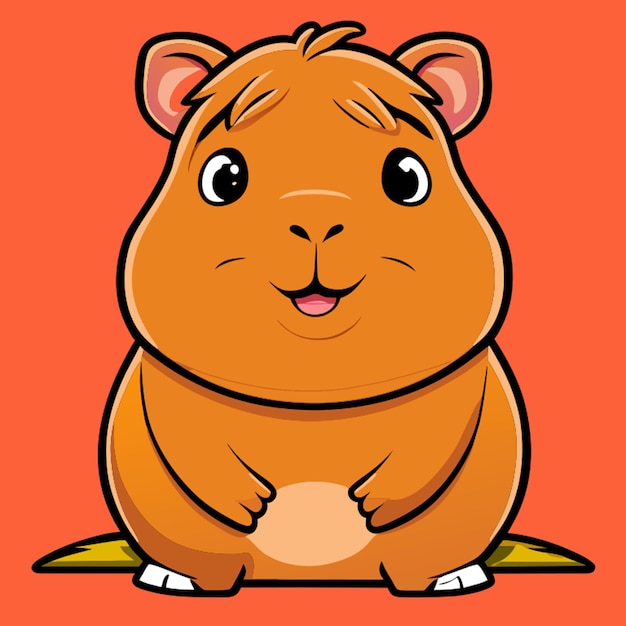 Vector cute capybara vector illustration