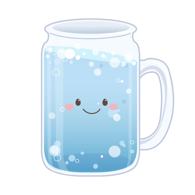 Vector cute carbonated water mascot