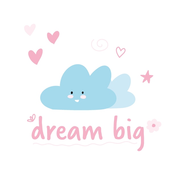 Cute card sweet dreams, good night. dream big