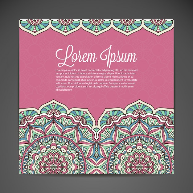 Cute card with mandala decoration