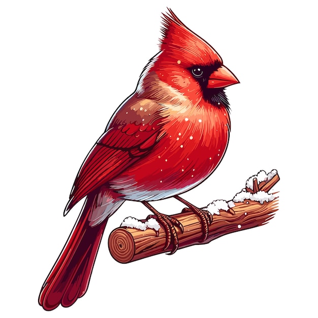 Vector cute cardinal vector cartoon illustration