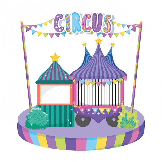 Cute carnival kiosk icon