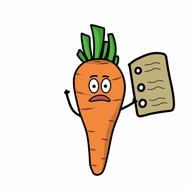 Cute carrot character vector template design illustration