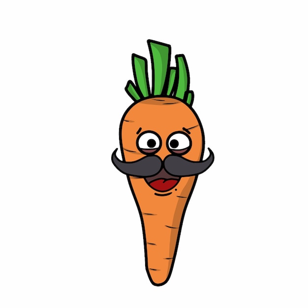 Cute carrot character vector template design illustration