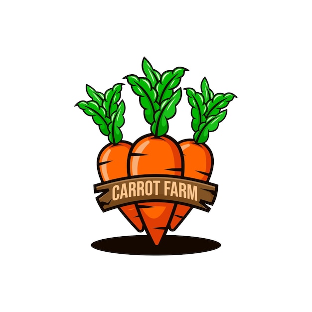 Vector cute carrot farm illustration