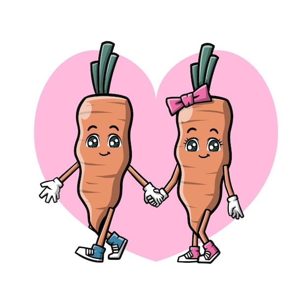 Cute carrot mascot cartoon