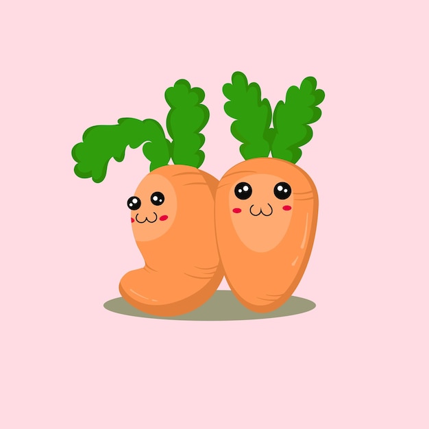 cute carrot mascot vector illustration