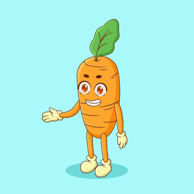 Cute Carrot Wants to Shake Hands Illustration