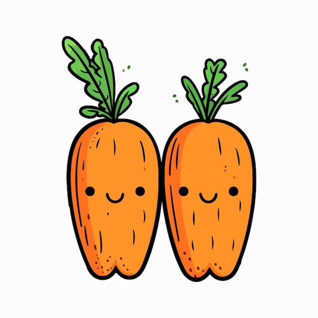Vettore illustrazione di carote carine