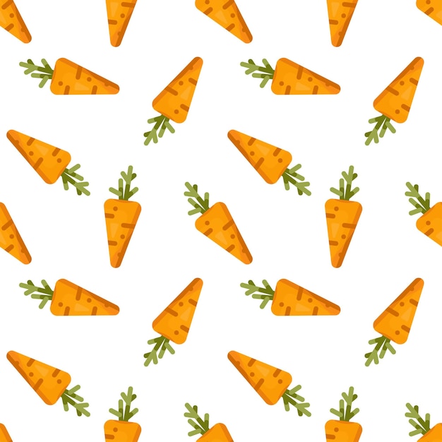 Cute carrots. Vector seamless pattern for wrapping paper, restaurant menu, print, wallpaper, textile