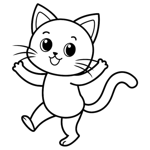 cute carton cat vector coloring book illustration 8