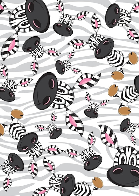 Cute Cartoon Adorable Zebra Pattern