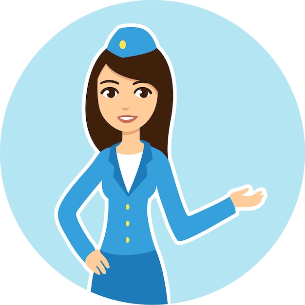 Cute cartoon air hostess