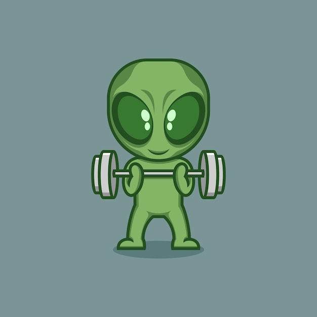 cute cartoon alien scientist research