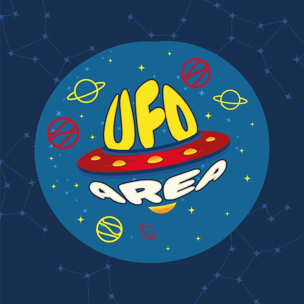 Vector cute cartoon alien ufo sticker vector