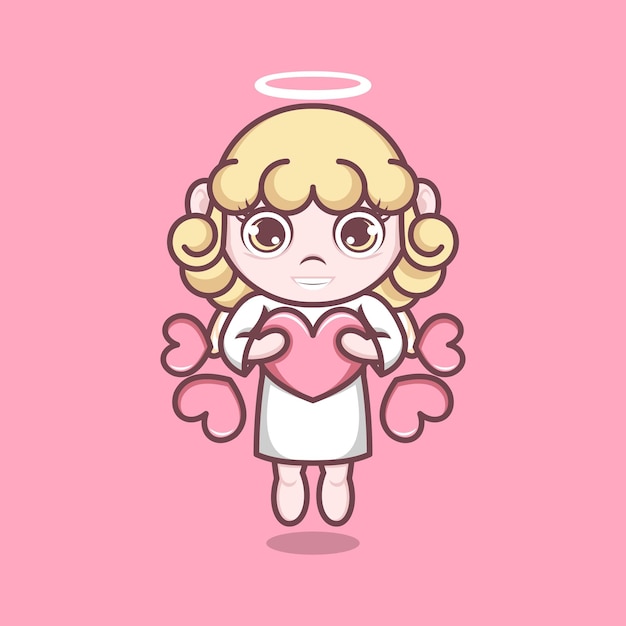 cute cartoon angel with love