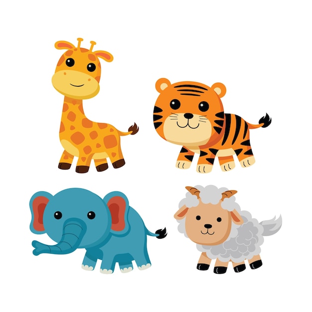 Cute Cartoon Animal Vector Illustration