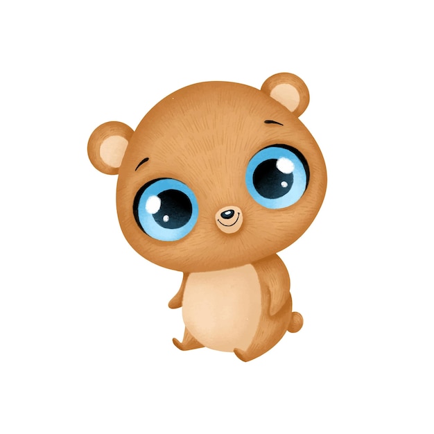 cute cartoon animals. Bear isolated 