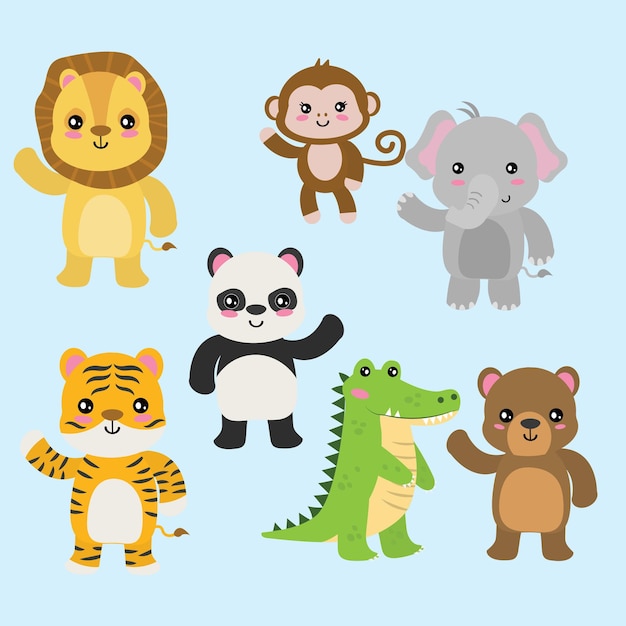 可愛いアニメの動物コレクション