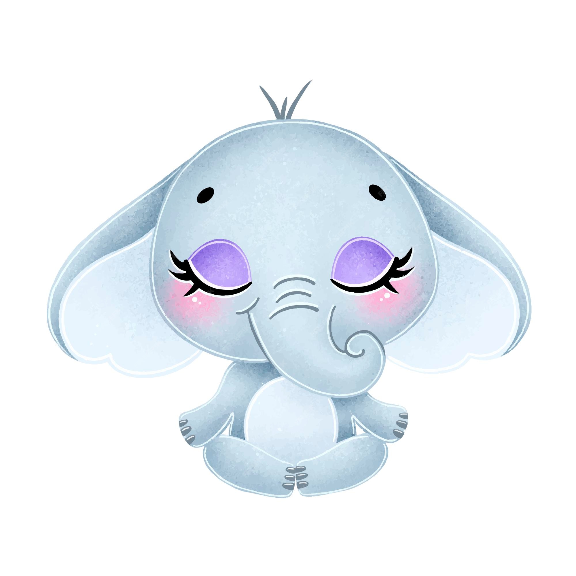 Premium Vector | Cute cartoon animals meditate. elephant meditation. Premium Vector | Cute cartoon animals meditate. elephant meditation.