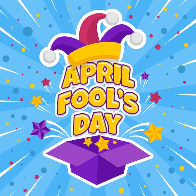 Cute Cartoon April Fools Day Illustration